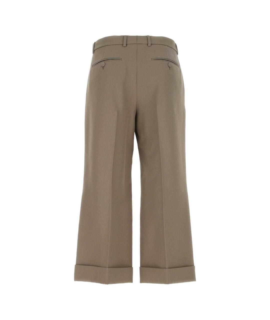 GUCCI Коричневые шерстяные повседневные брюки, фото 5