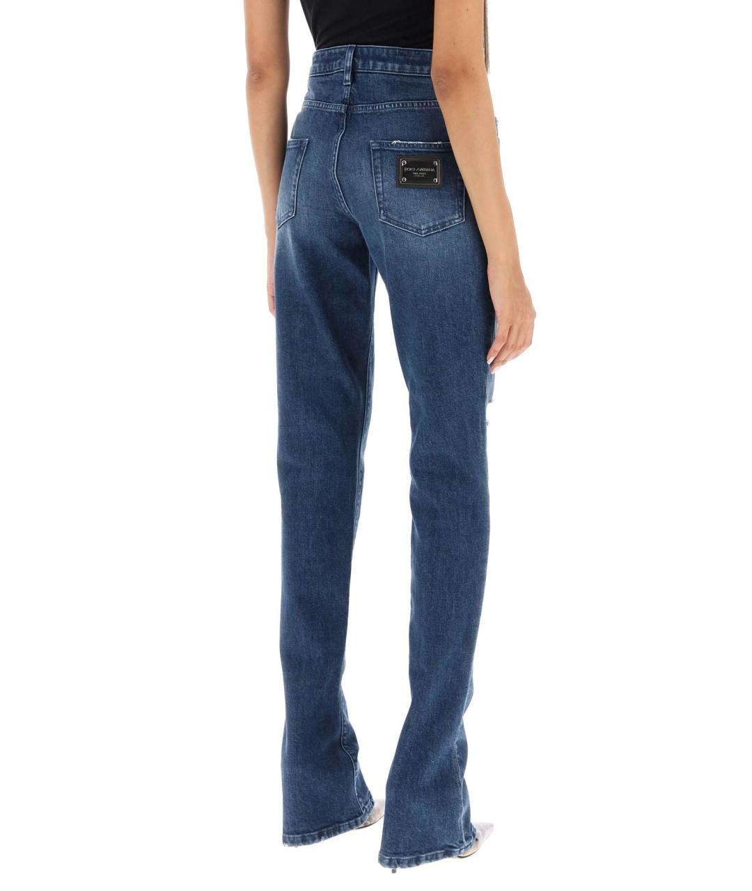 DOLCE&GABBANA Синие хлопковые джинсы слим, фото 3