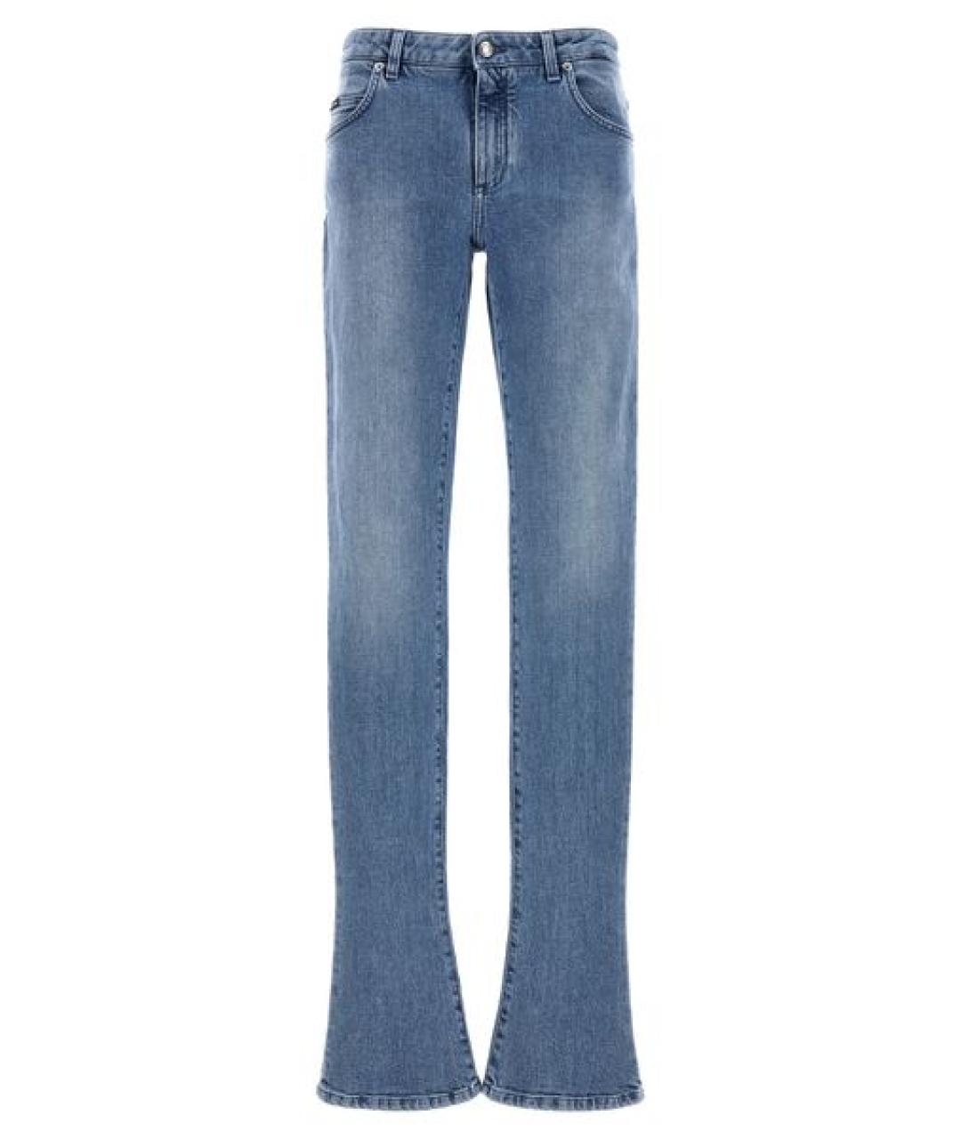 DOLCE&GABBANA Синие хлопковые прямые джинсы, фото 1