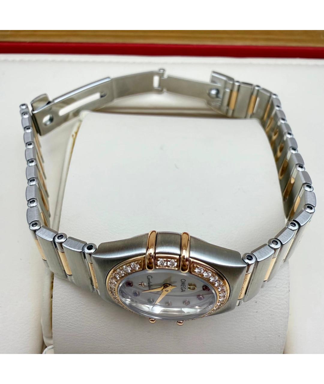 OMEGA Золотые металлические часы, фото 5