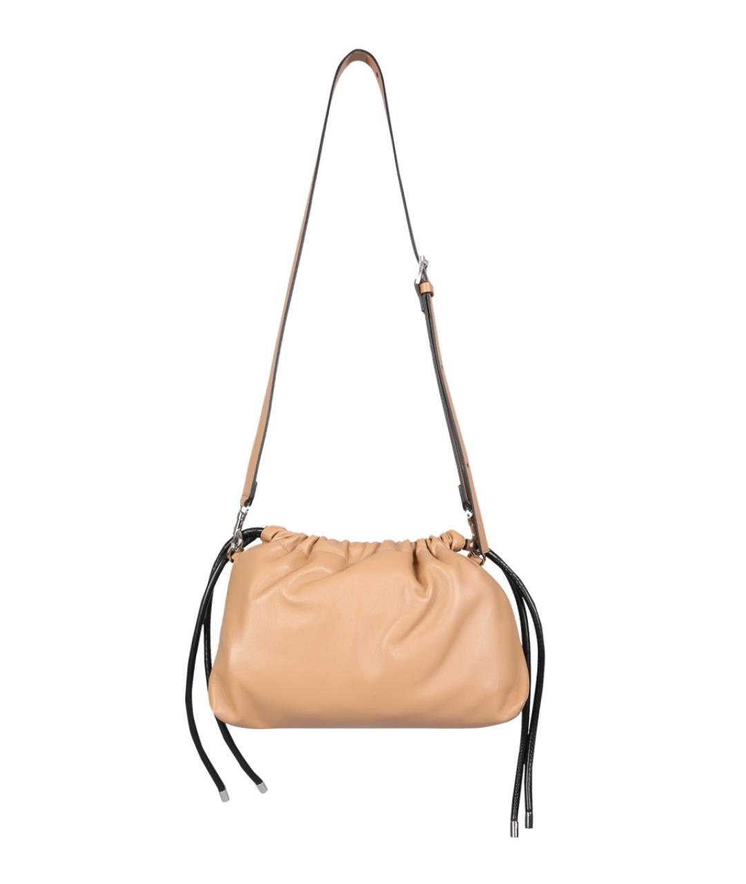 NO. 21 Бежевая кожаная сумка через плечо, фото 2