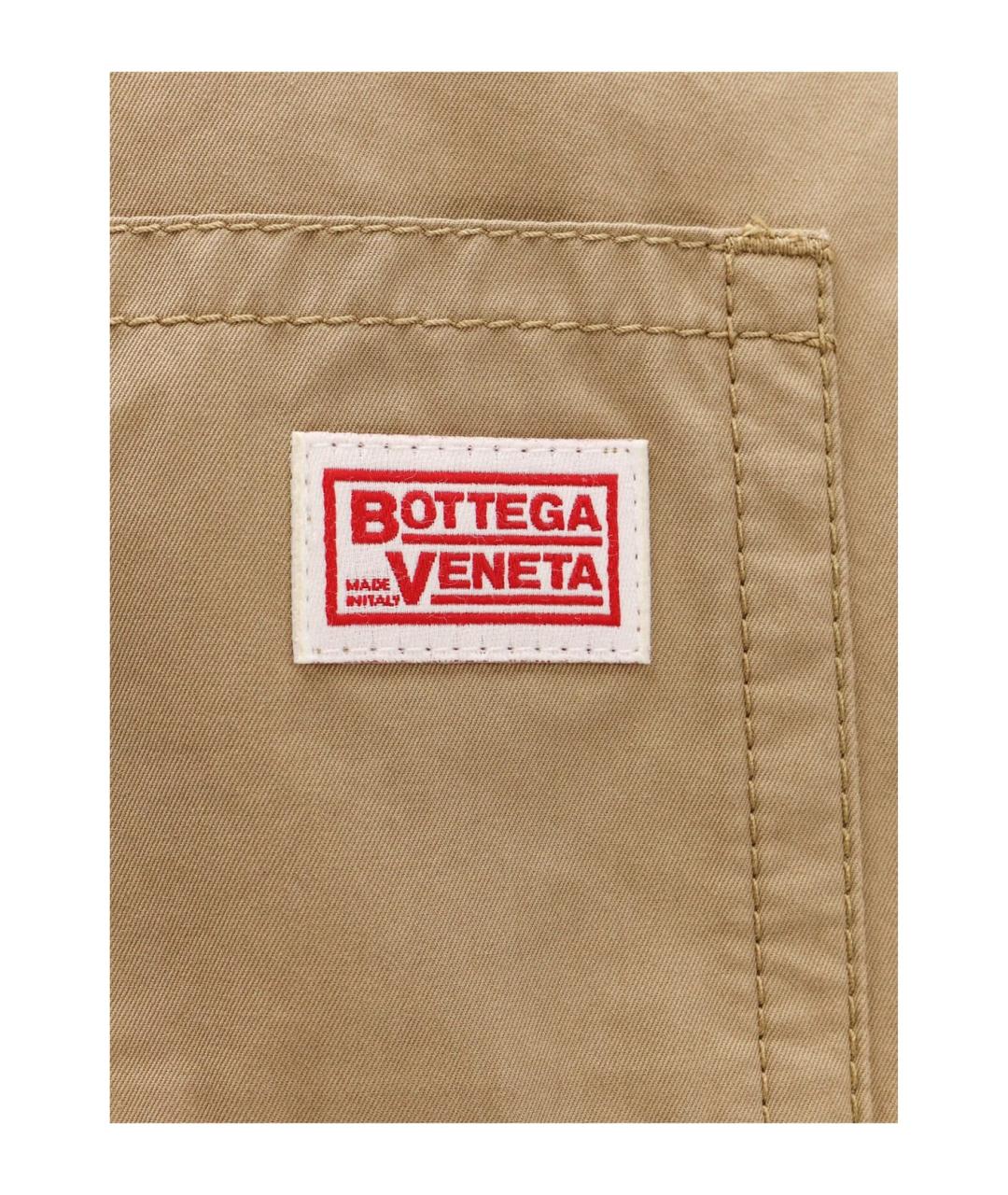 BOTTEGA VENETA Бежевые хлопковые повседневные брюки, фото 2