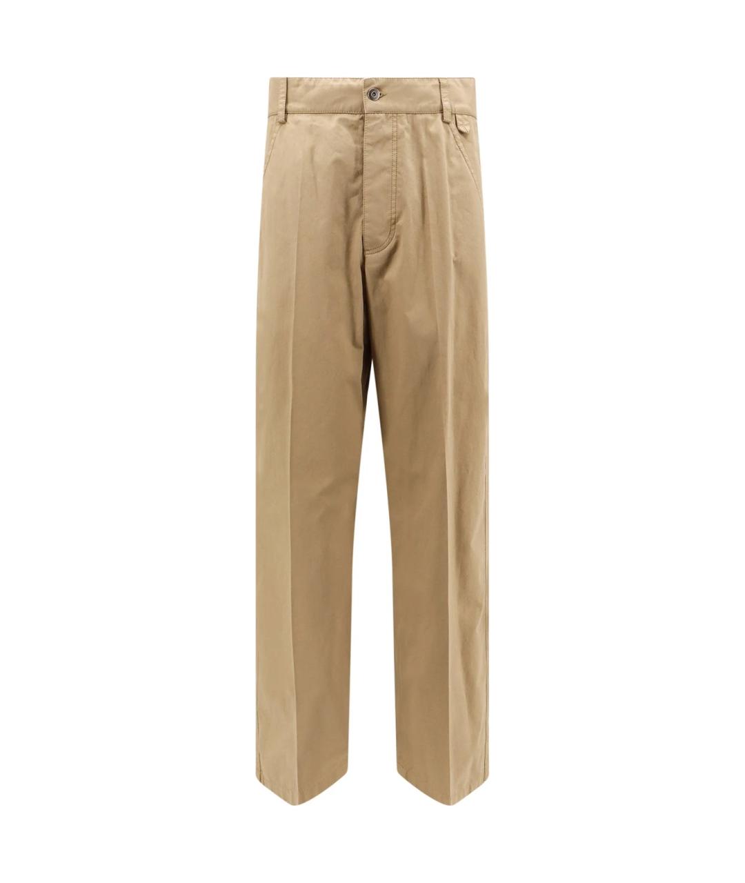 BOTTEGA VENETA Бежевые хлопковые повседневные брюки, фото 1
