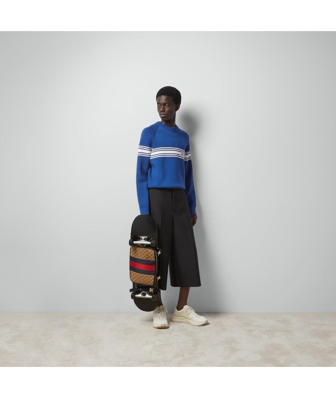 GUCCI Черные шерстяные повседневные брюки, фото 6