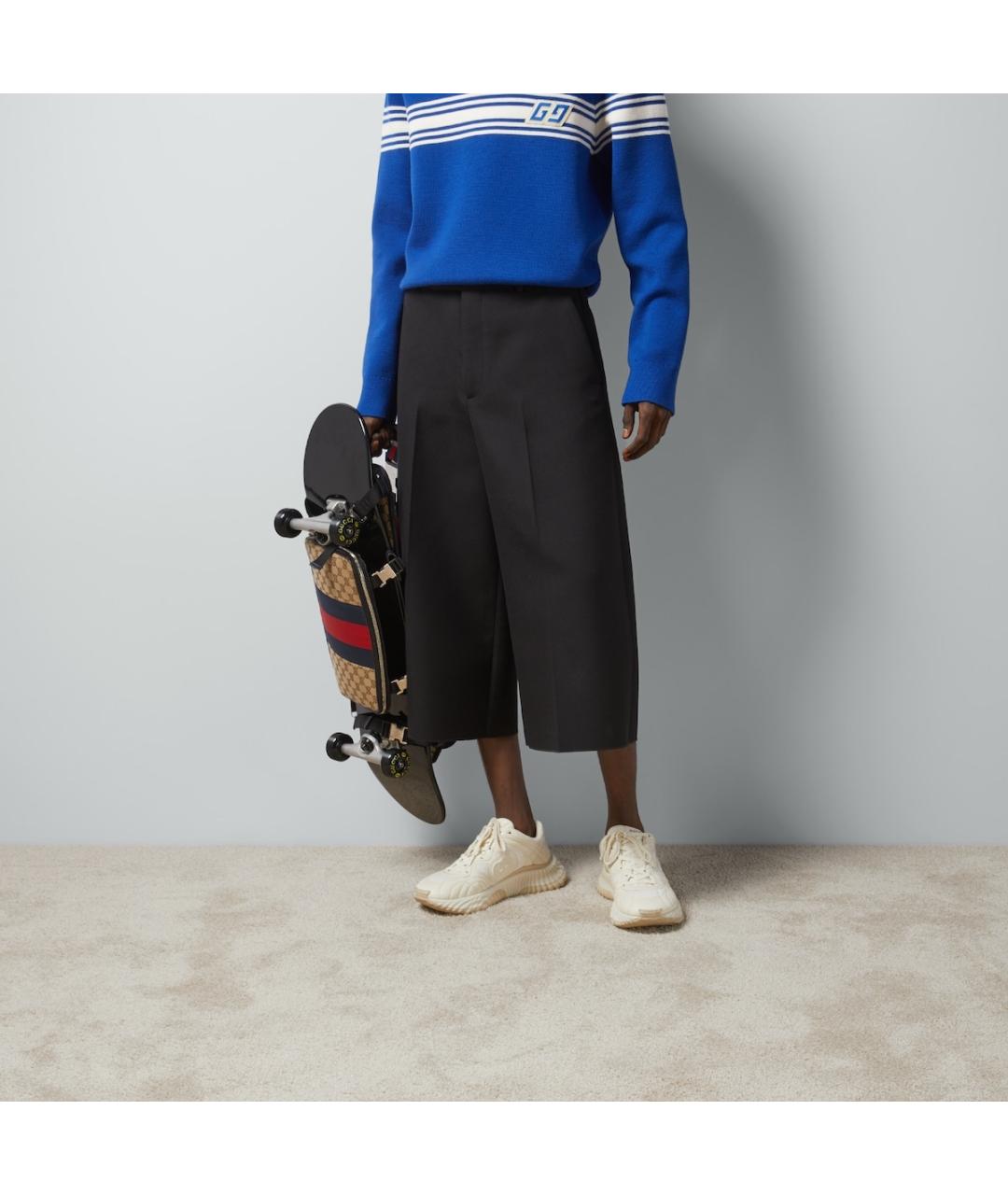 GUCCI Черные шерстяные повседневные брюки, фото 3