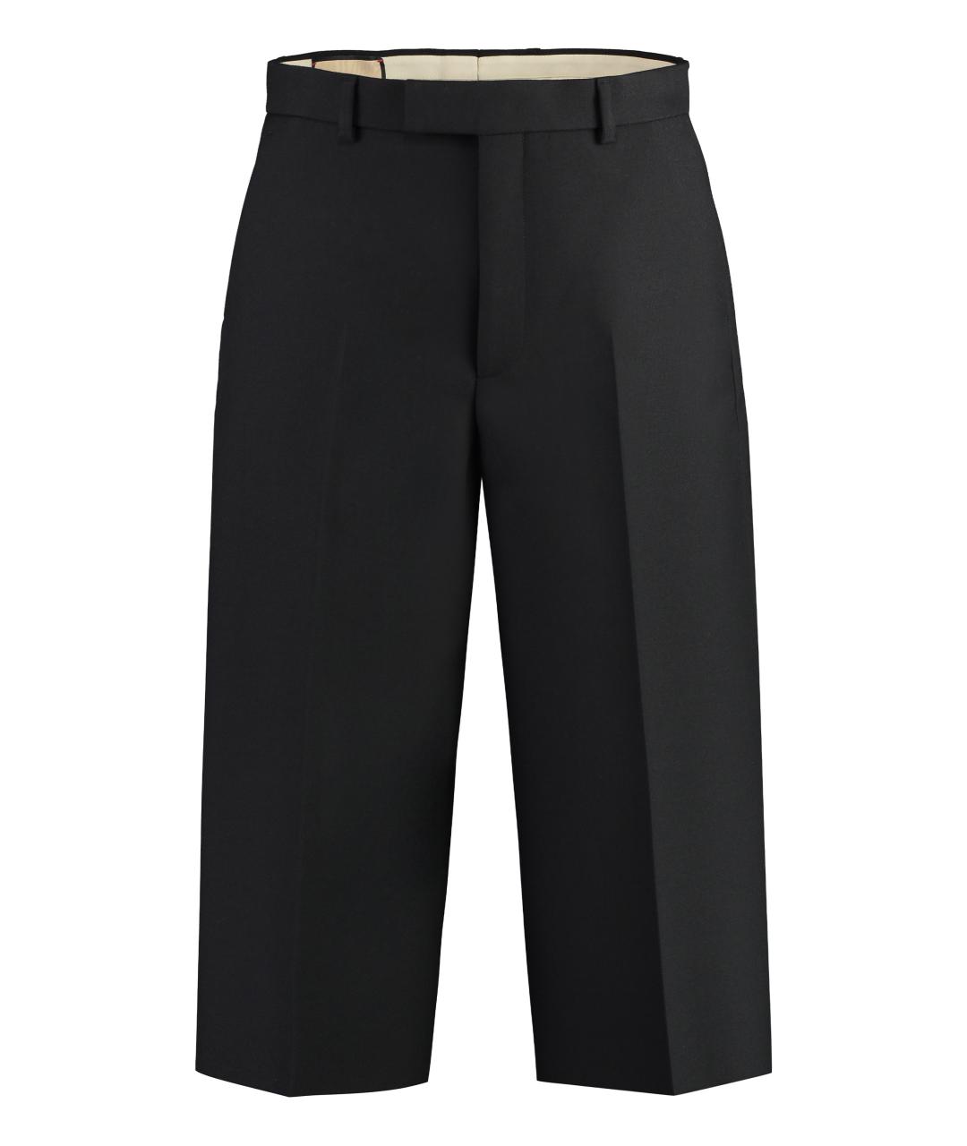 GUCCI Черные шерстяные повседневные брюки, фото 1