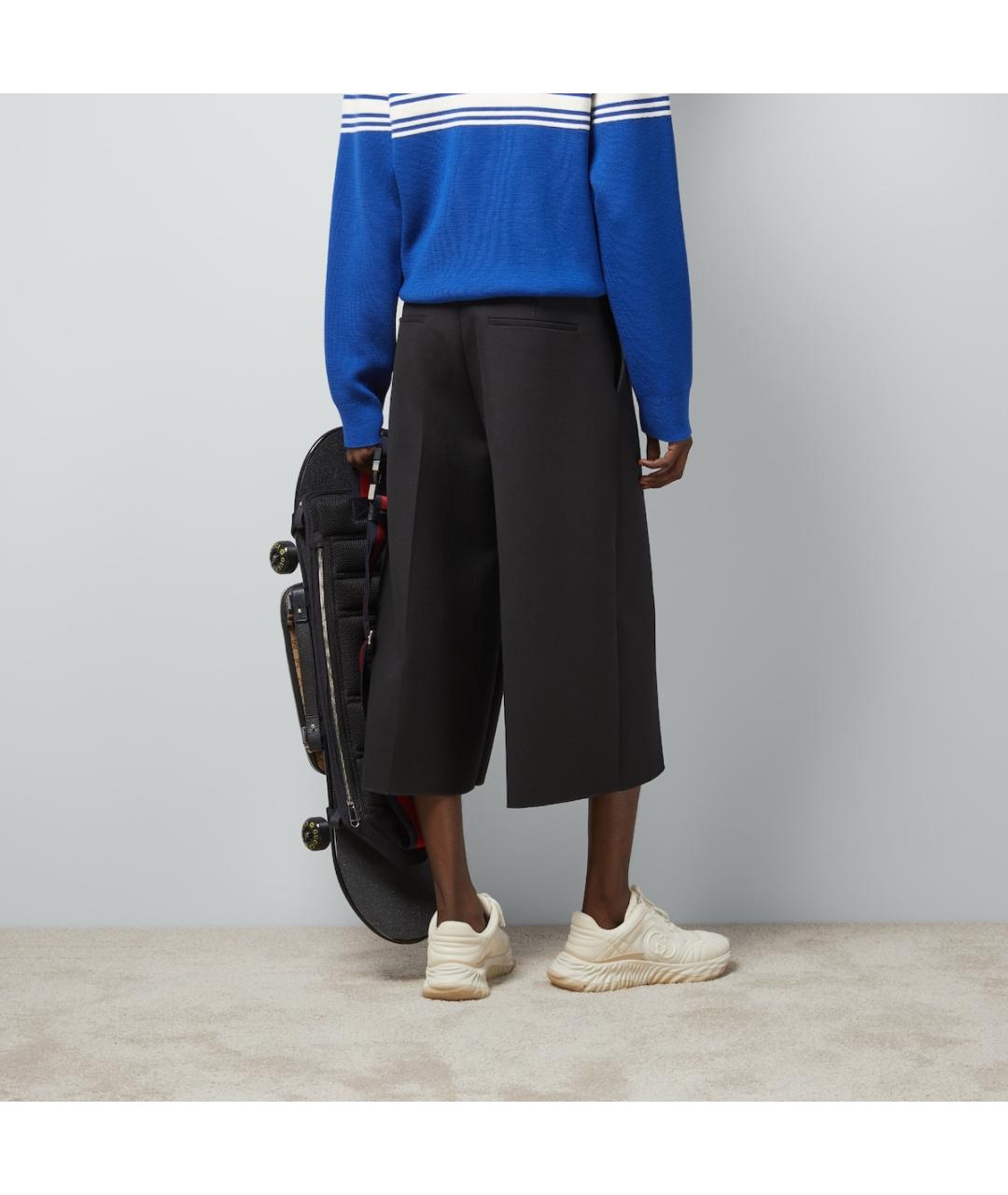 GUCCI Черные шерстяные повседневные брюки, фото 5