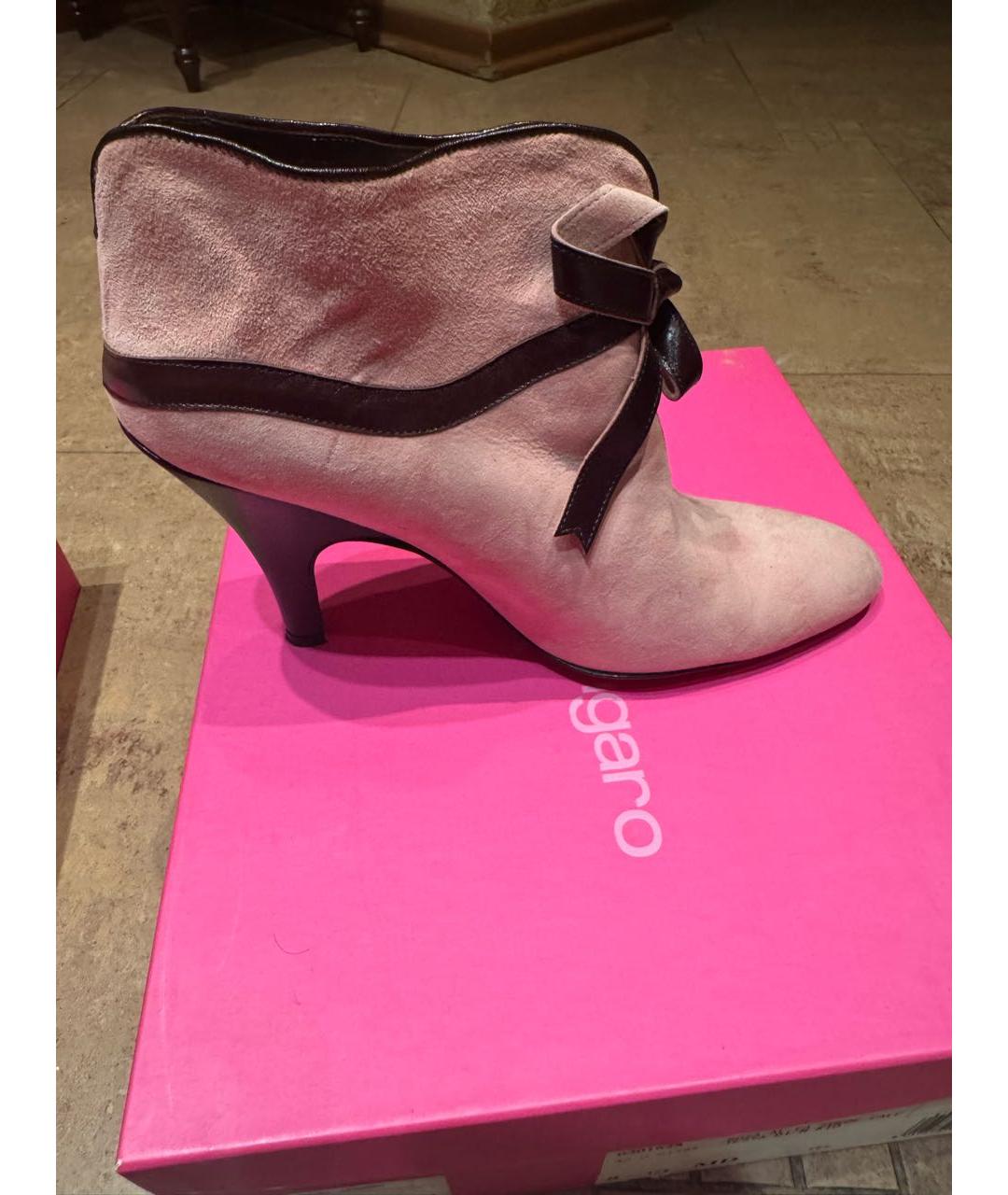 UNGARO Розовые замшевые ботильоны, фото 5