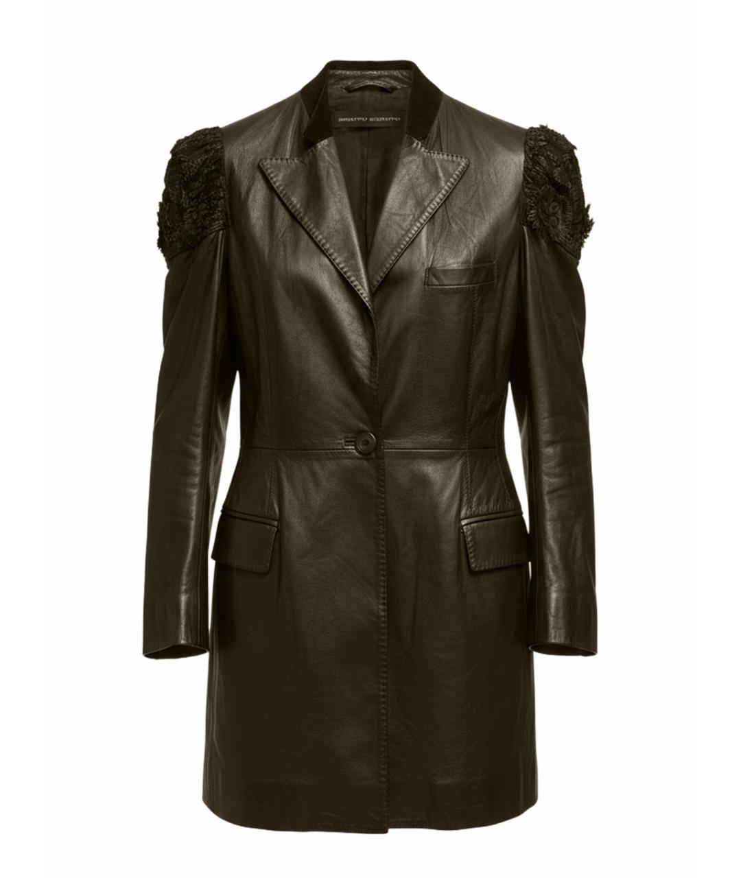 ERMANNO SCERVINO Черная кожаная куртка, фото 1