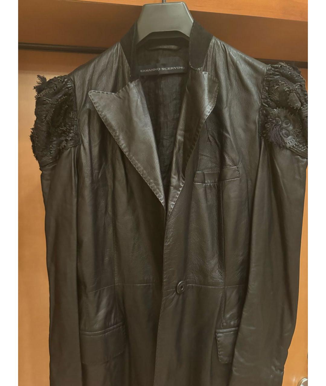 ERMANNO SCERVINO Черная кожаная куртка, фото 4