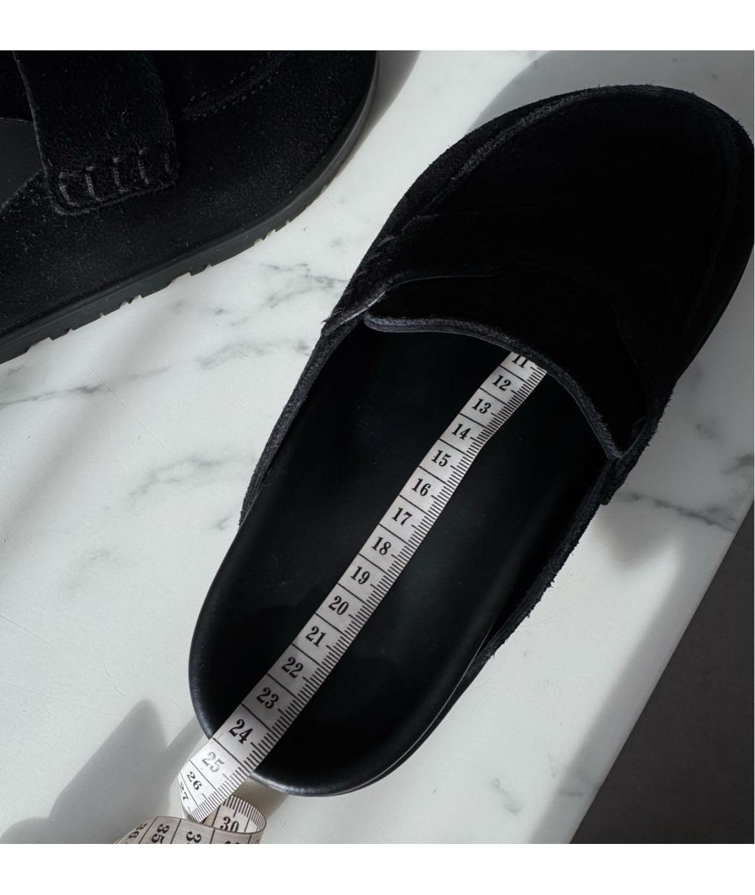 HERMES Черные замшевые мюли, фото 7