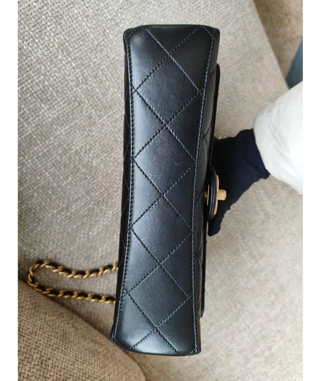 CHANEL Черная кожаная сумка через плечо, фото 6