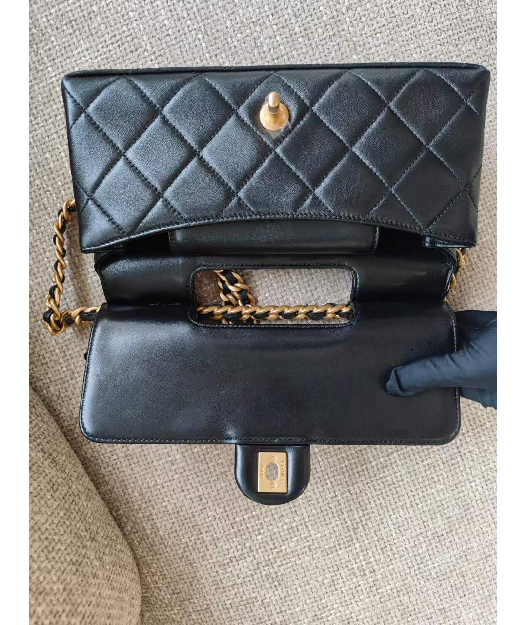 CHANEL Черная кожаная сумка через плечо, фото 4