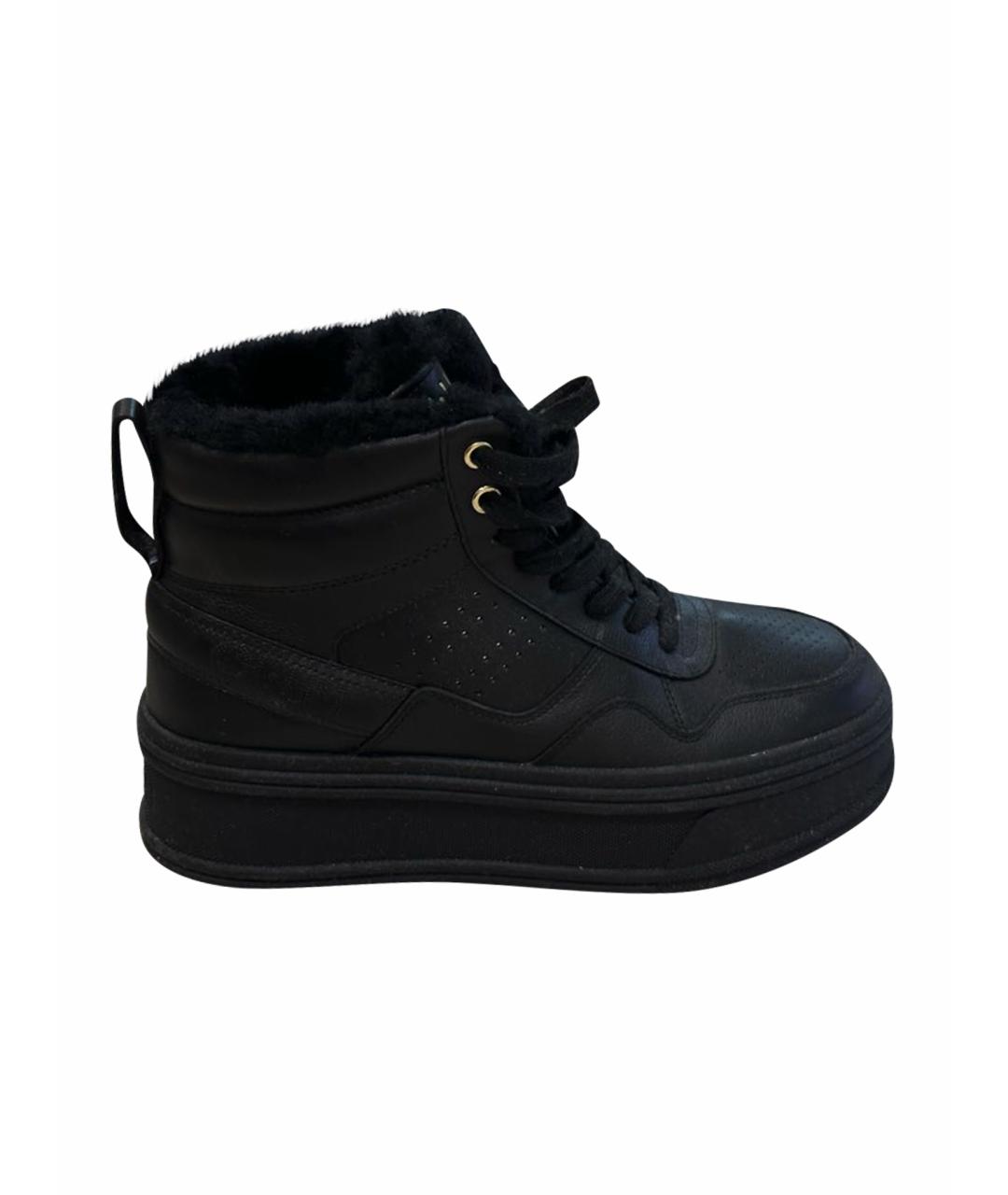 LIU JO Черные кожаные ботинки, фото 1