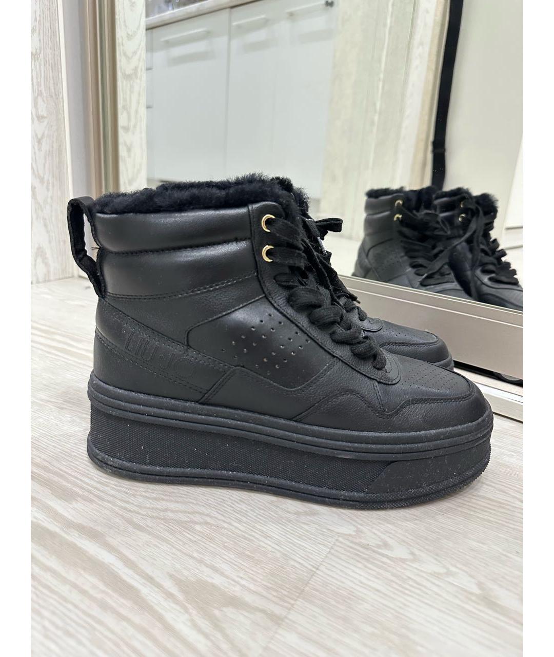 LIU JO Черные кожаные ботинки, фото 5