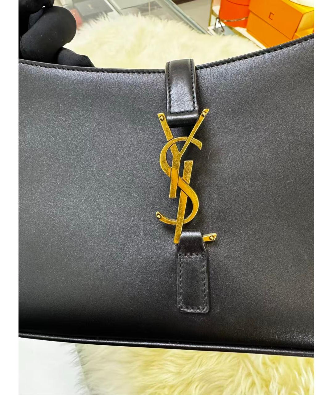 SAINT LAURENT Черная кожаная сумка через плечо, фото 6