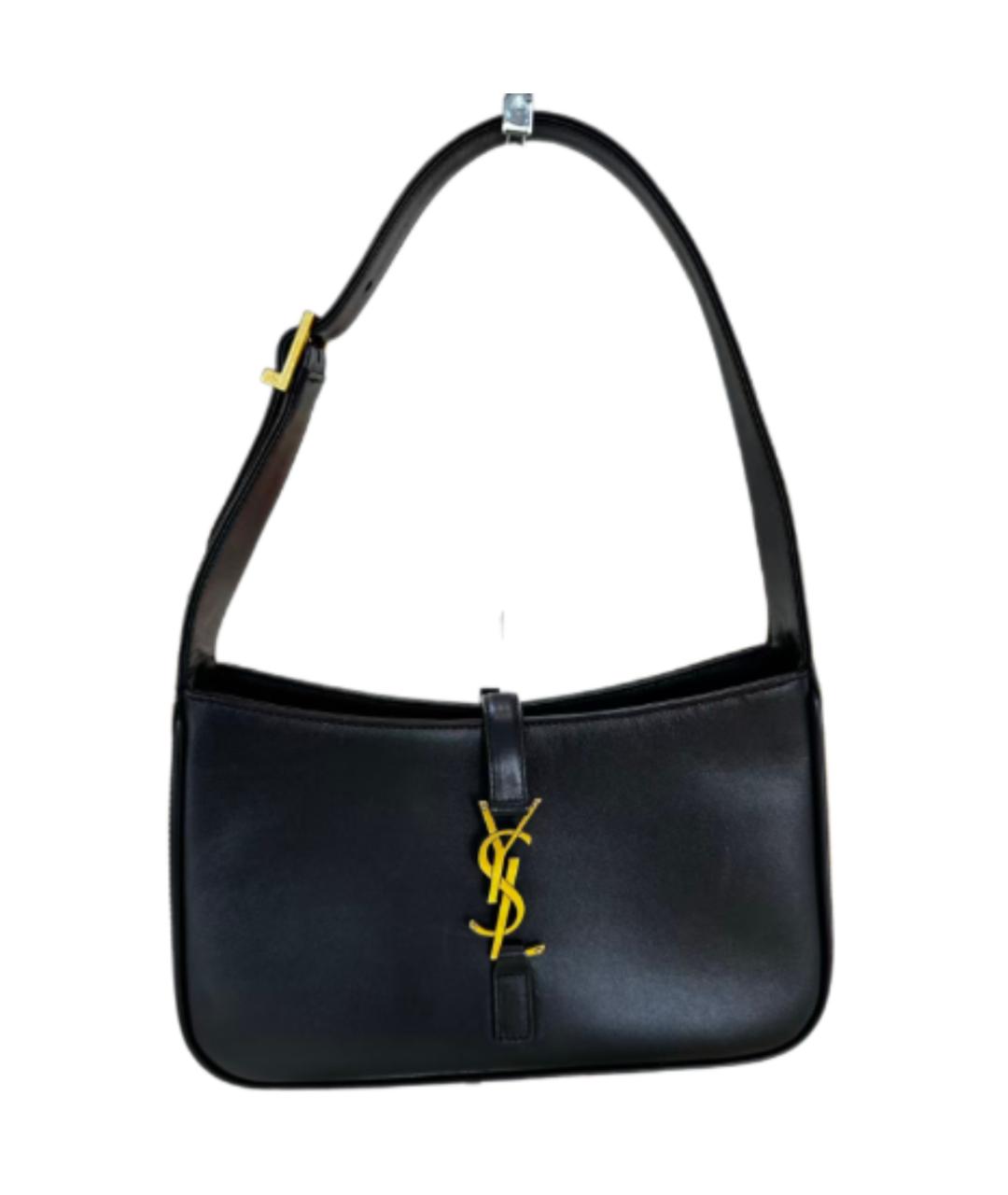 SAINT LAURENT Черная кожаная сумка через плечо, фото 2