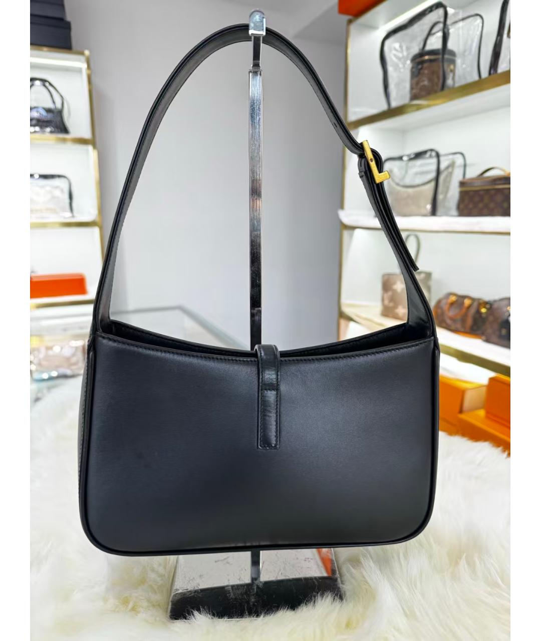 SAINT LAURENT Черная кожаная сумка через плечо, фото 3