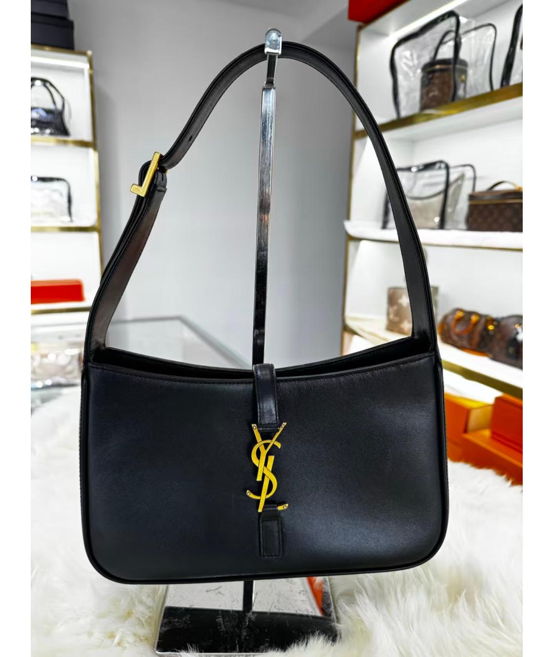 SAINT LAURENT Черная кожаная сумка через плечо, фото 8