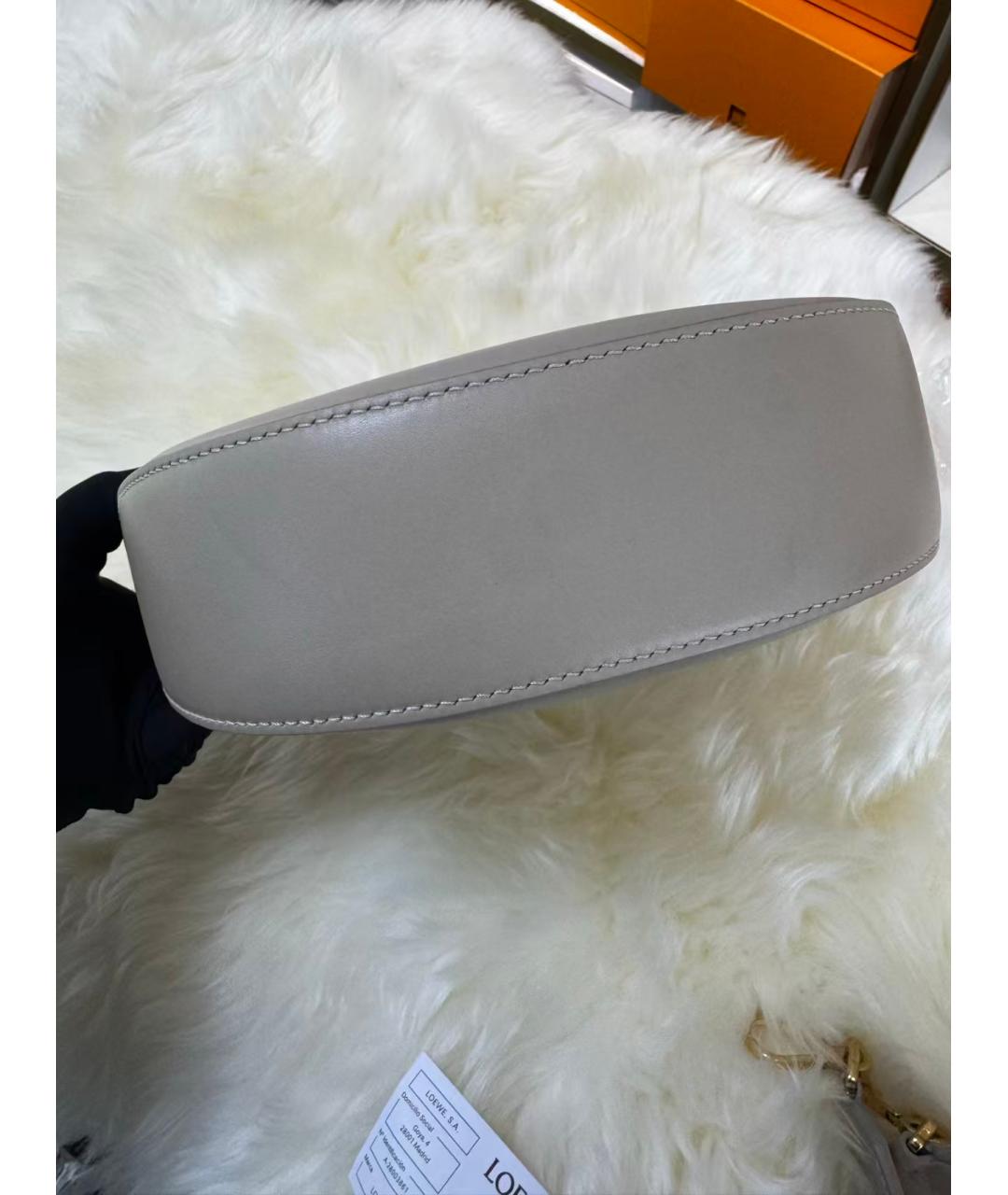 LOEWE Бежевая кожаная сумка через плечо, фото 5