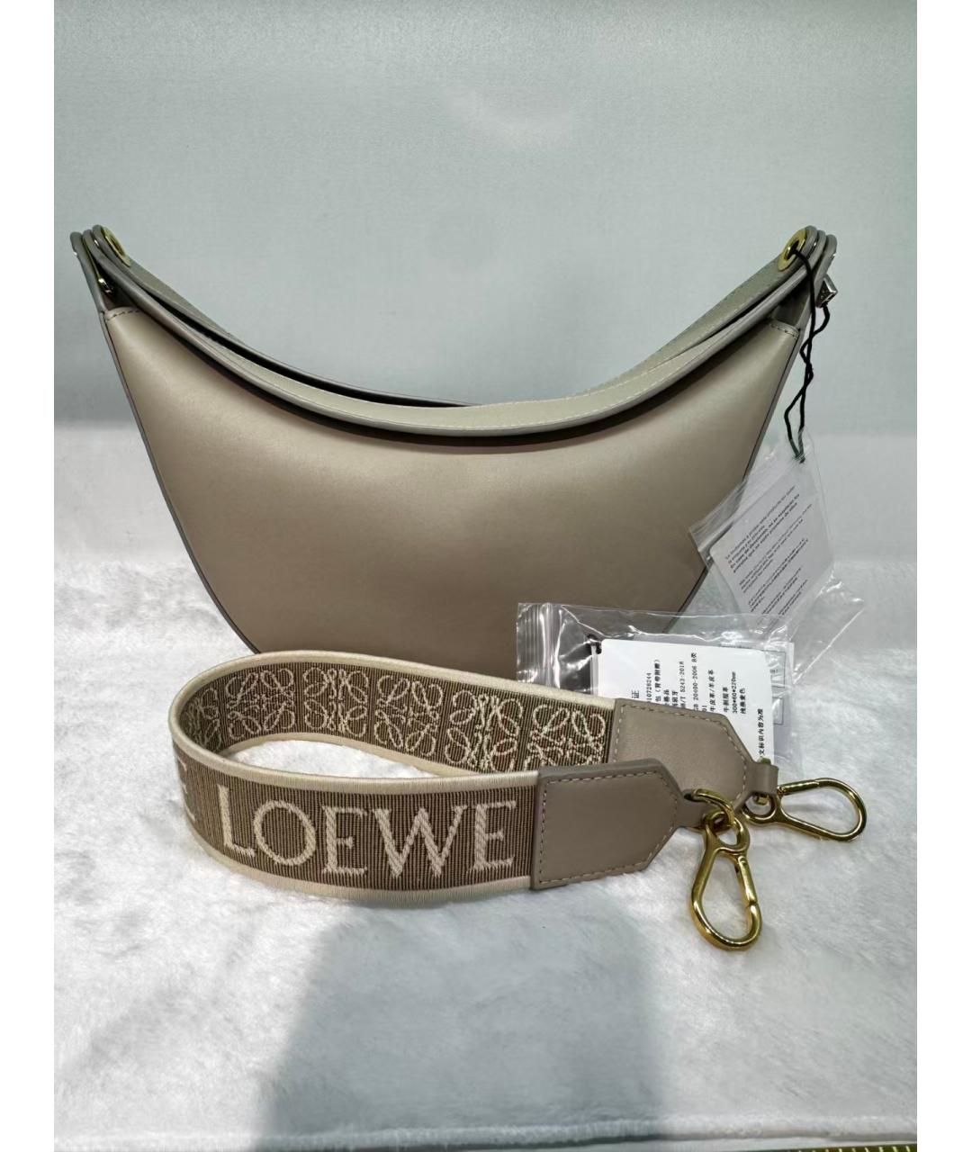 LOEWE Бежевая кожаная сумка через плечо, фото 3