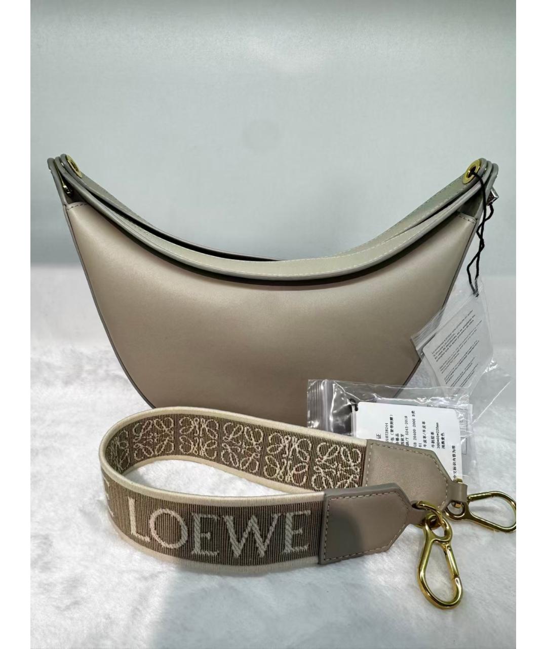 LOEWE Бежевая кожаная сумка через плечо, фото 2