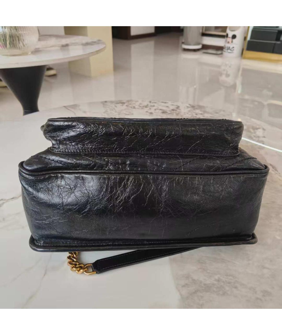 SAINT LAURENT Черная кожаная сумка через плечо, фото 6