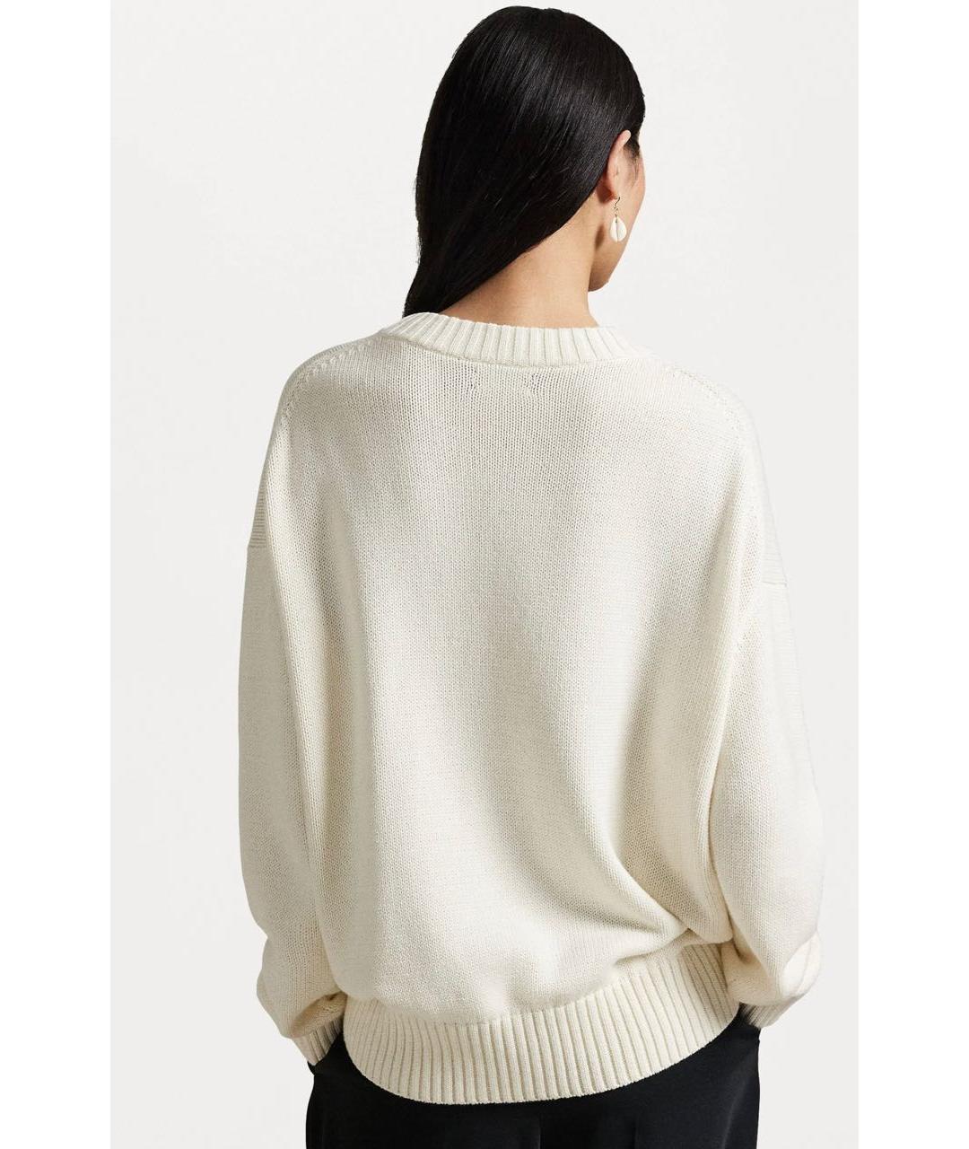 POLO RALPH LAUREN Белый хлопковый джемпер / свитер, фото 2