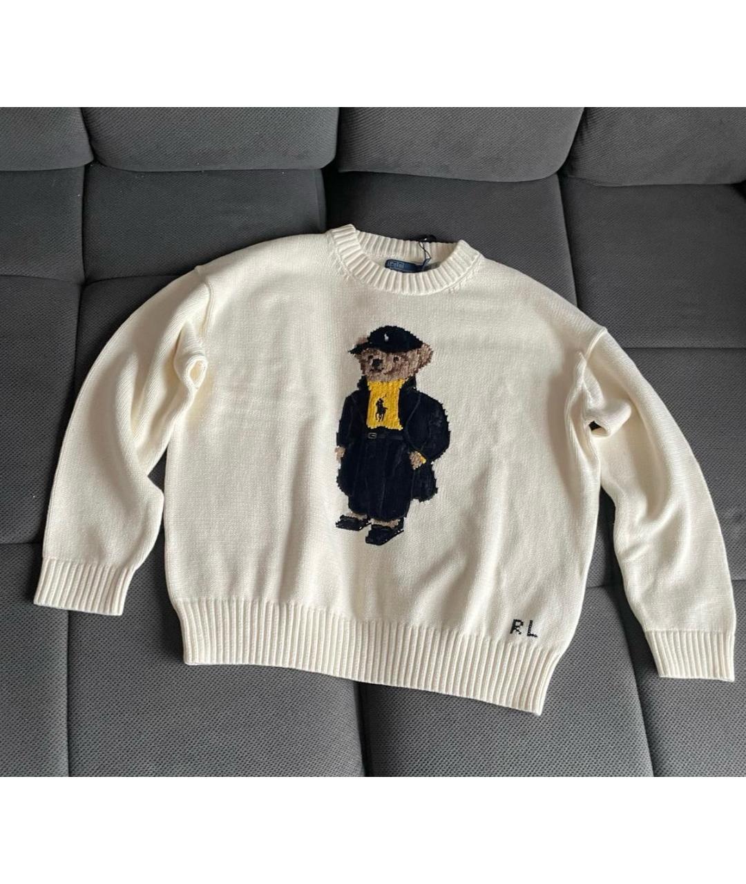 POLO RALPH LAUREN Белый хлопковый джемпер / свитер, фото 4