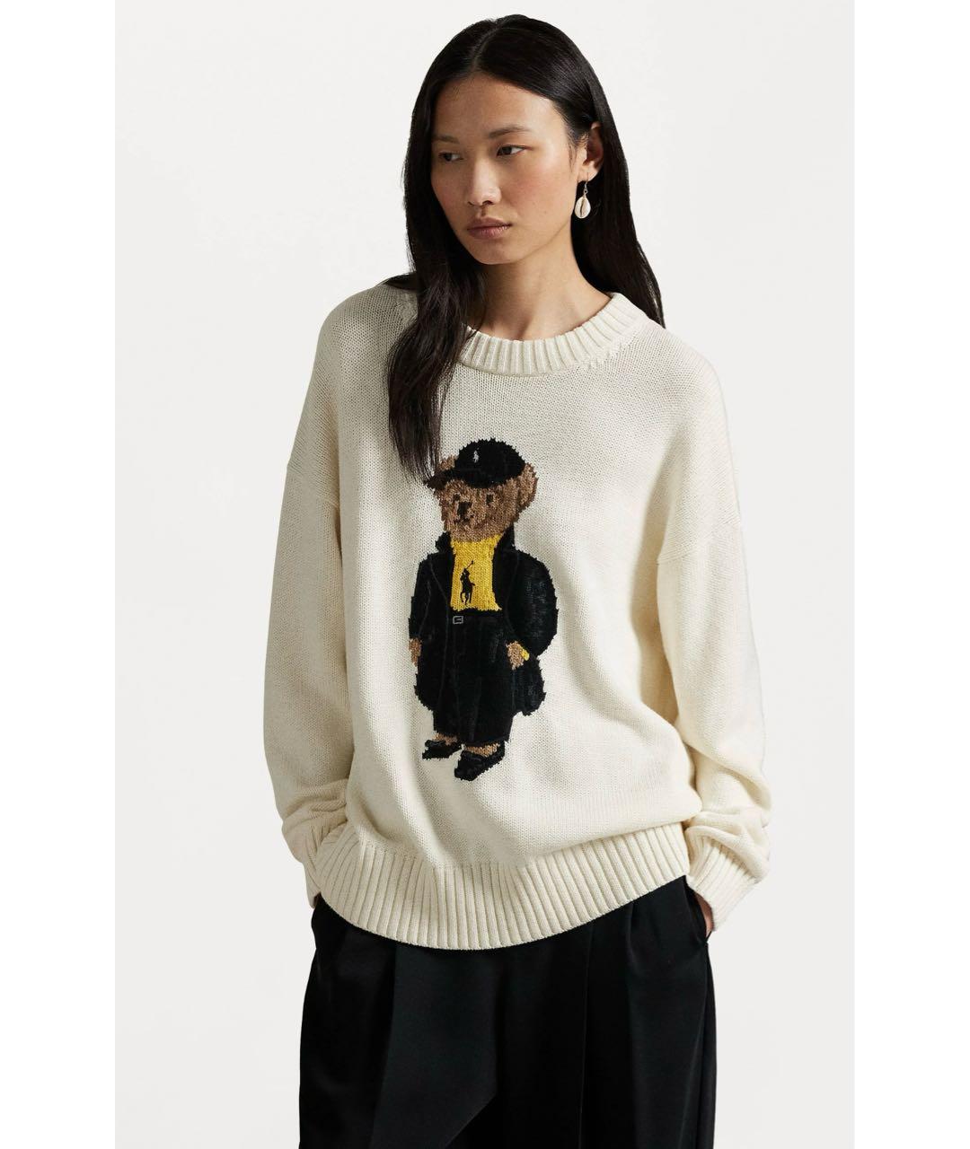 POLO RALPH LAUREN Белый хлопковый джемпер / свитер, фото 3