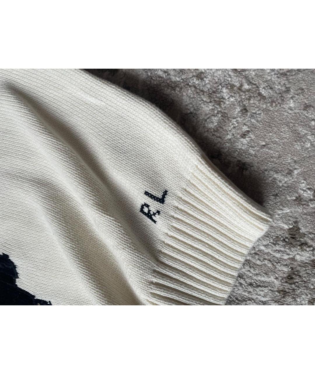 POLO RALPH LAUREN Белый хлопковый джемпер / свитер, фото 6