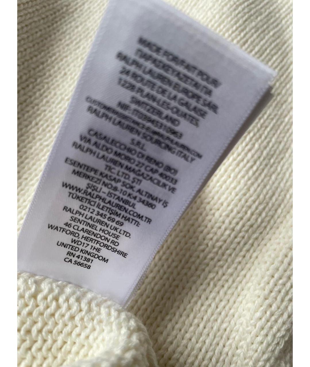 POLO RALPH LAUREN Белый хлопковый джемпер / свитер, фото 7