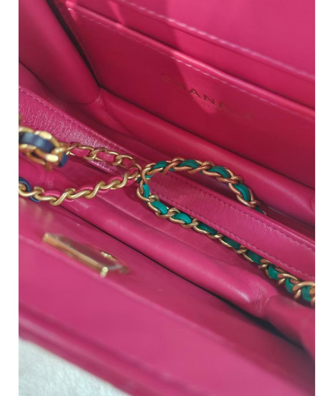 CHANEL Фуксия кожаная сумка с короткими ручками, фото 7