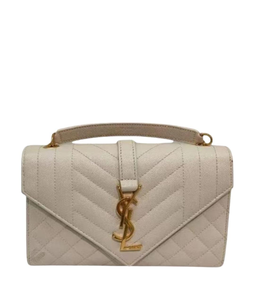 SAINT LAURENT Белая кожаная сумка через плечо, фото 1