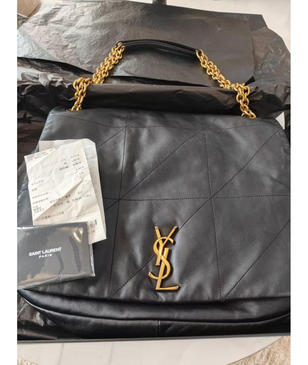 SAINT LAURENT Черная кожаная сумка через плечо, фото 3