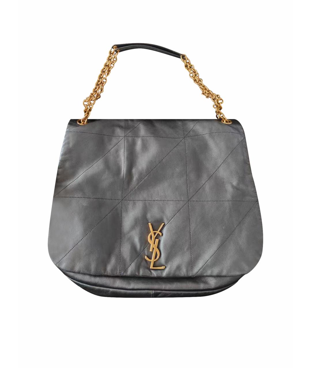 SAINT LAURENT Черная кожаная сумка через плечо, фото 1