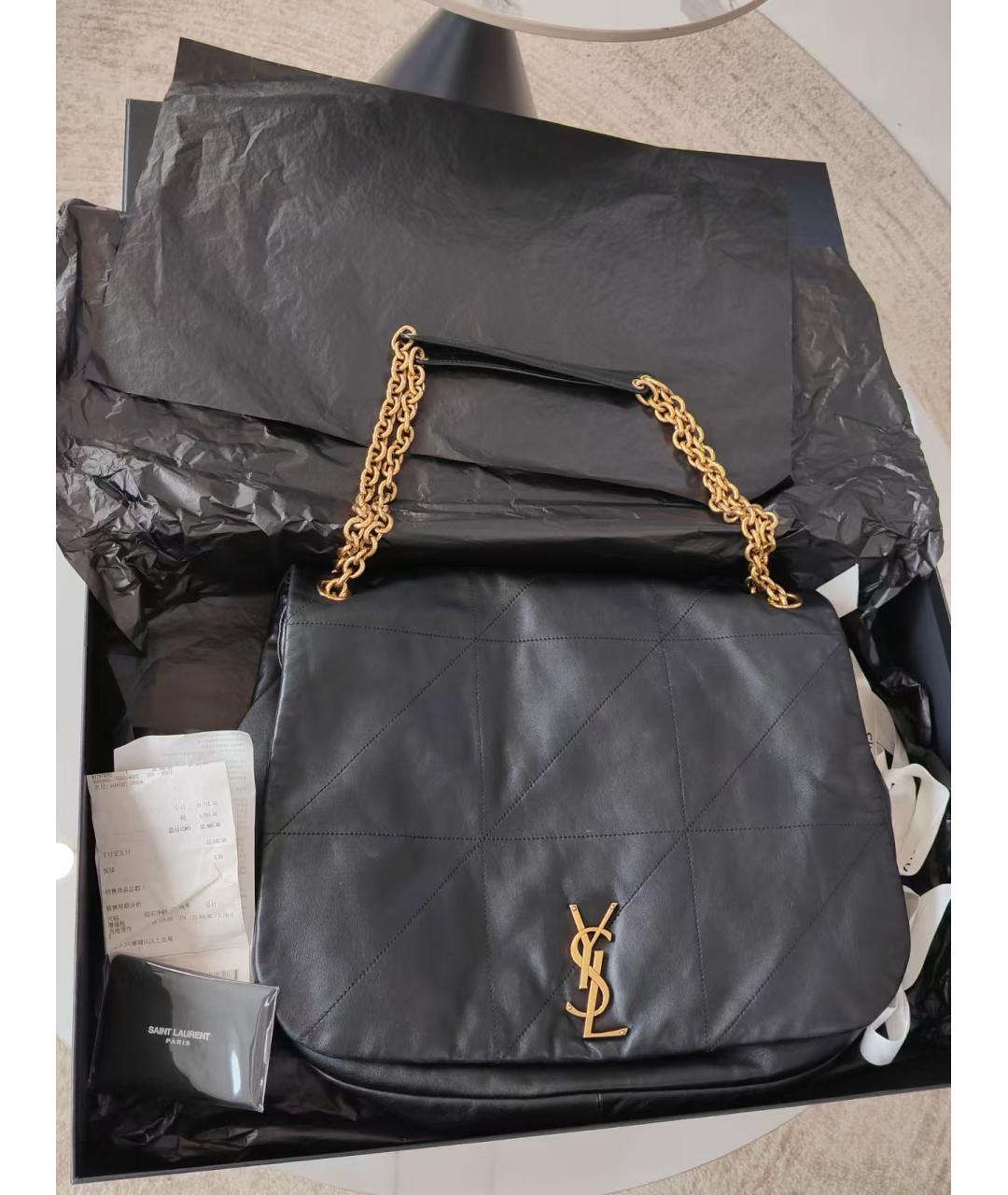 SAINT LAURENT Черная кожаная сумка через плечо, фото 4