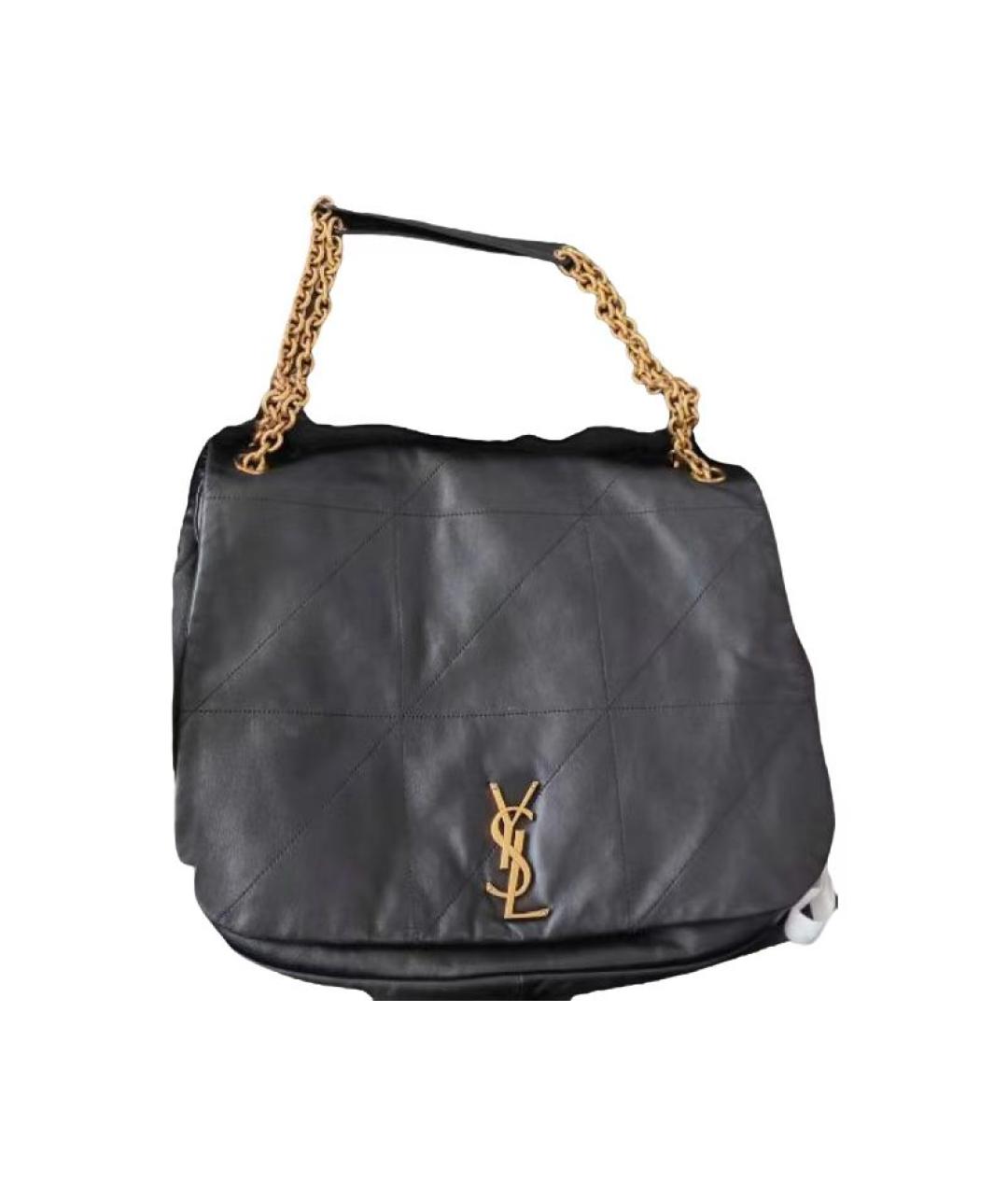 SAINT LAURENT Черная кожаная сумка через плечо, фото 2