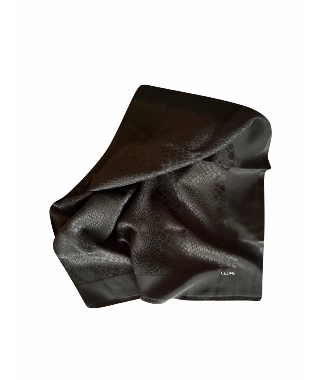 CELINE Черный шелковый платок, фото 1