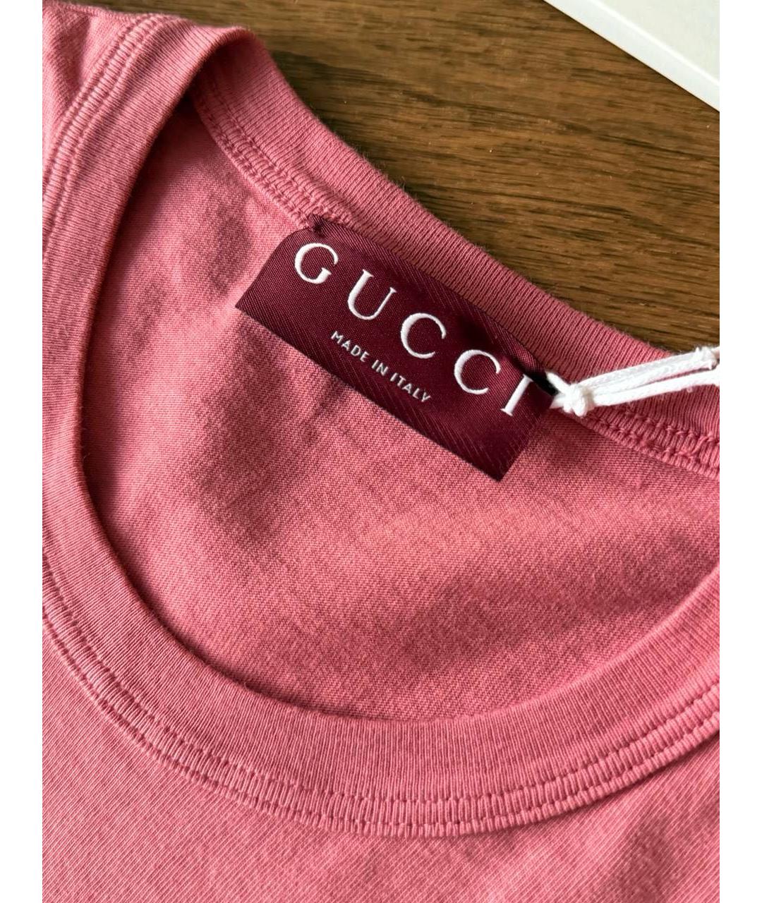 GUCCI Коралловая футболка, фото 2