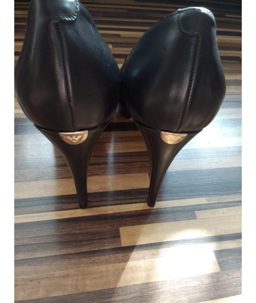 EMPORIO ARMANI Черные кожаные туфли, фото 4