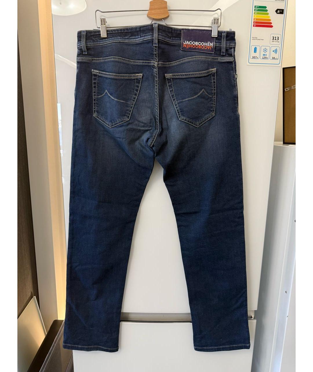 JACOB COHEN Синие хлопковые прямые джинсы, фото 2