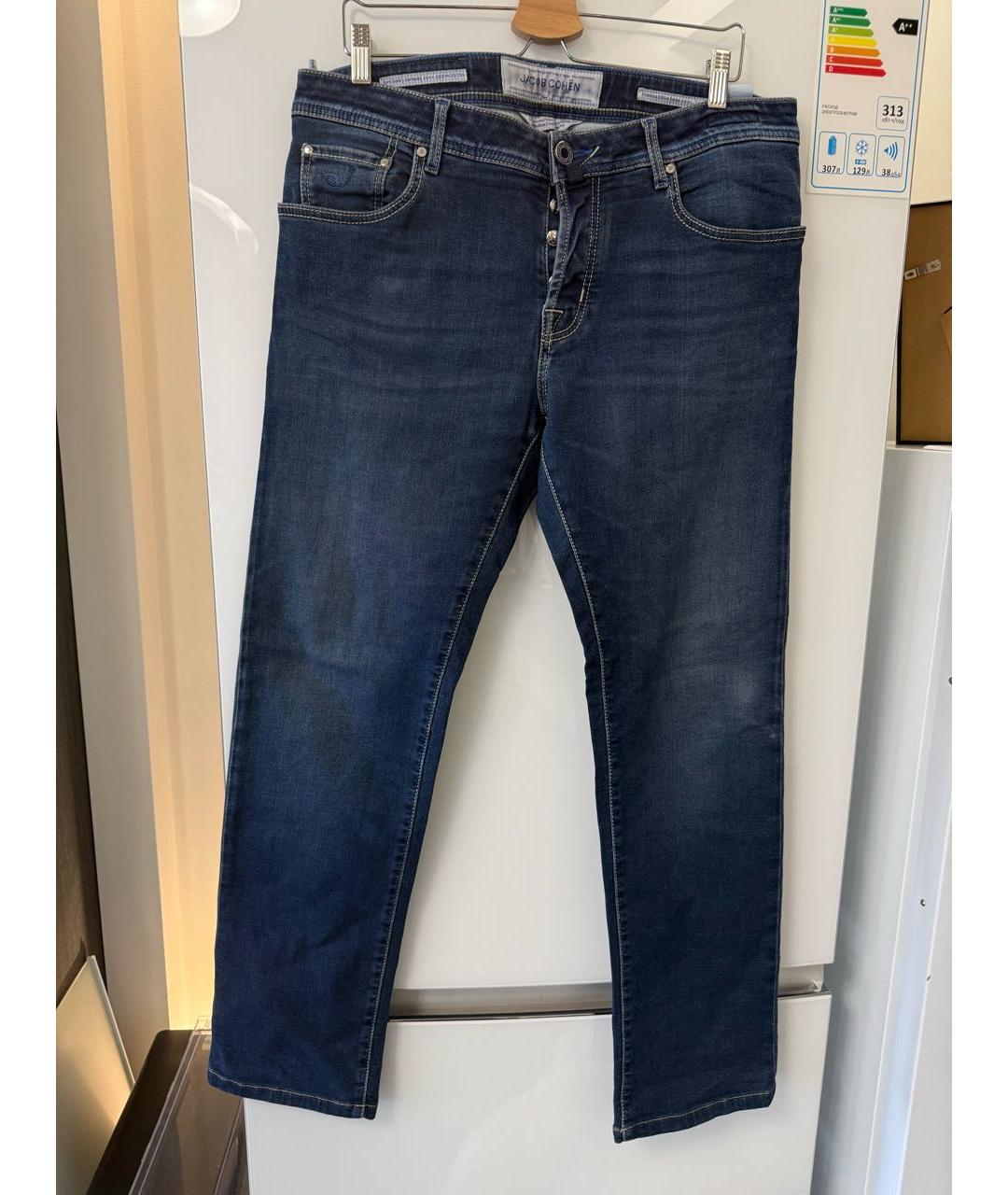 JACOB COHEN Синие хлопковые прямые джинсы, фото 9