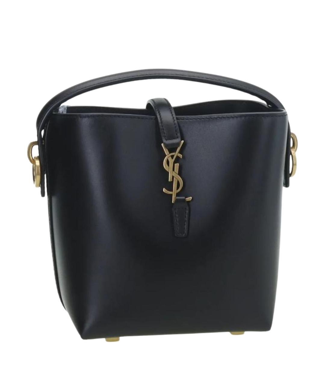 SAINT LAURENT Черная кожаная сумка через плечо, фото 1