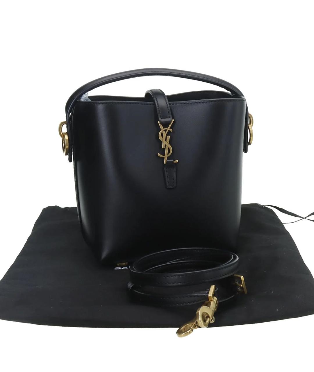SAINT LAURENT Черная кожаная сумка через плечо, фото 2