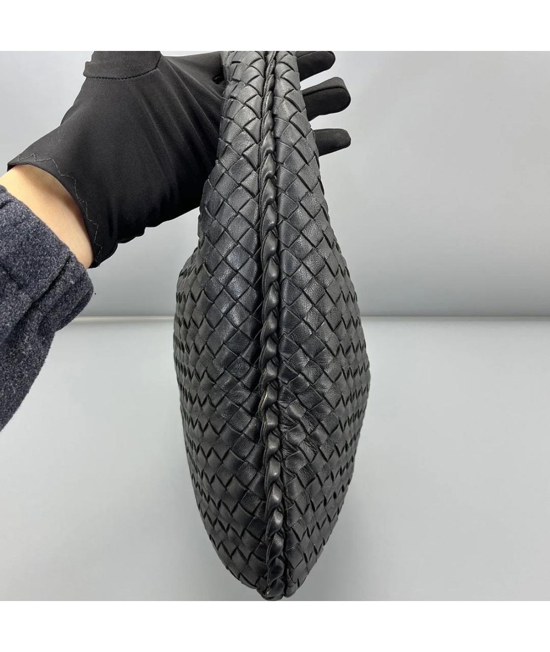 BOTTEGA VENETA Черная кожаная сумка через плечо, фото 4