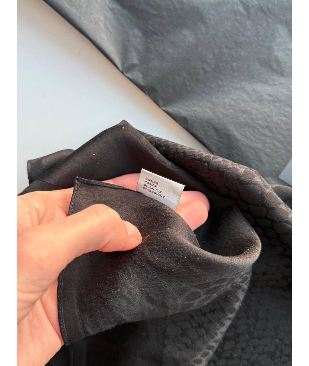 CELINE Черный шелковый платок, фото 5