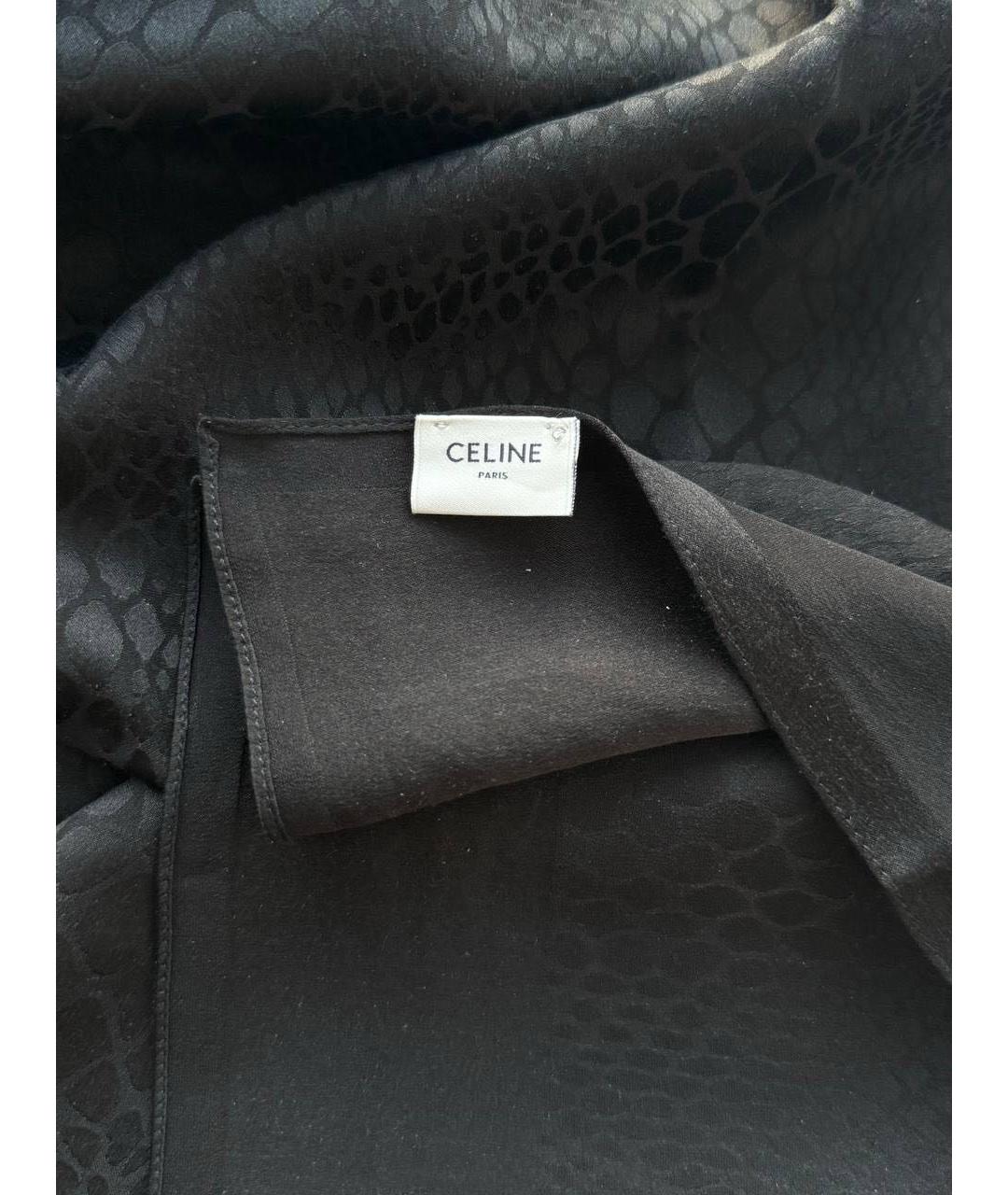 CELINE Черный шелковый платок, фото 3