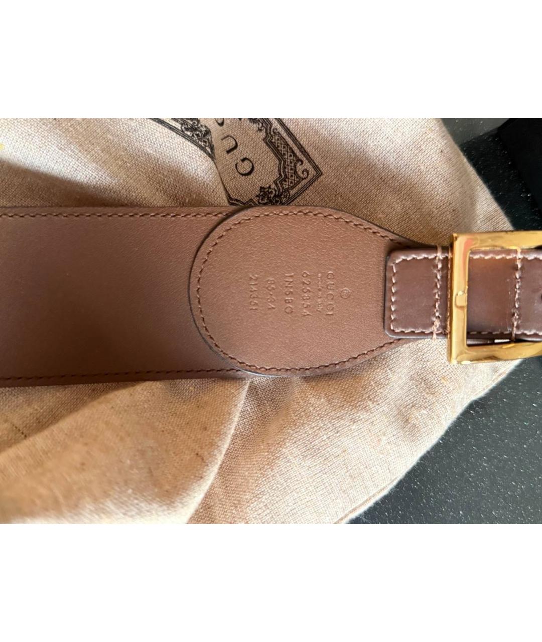 GUCCI Коричневый кожаный ремень, фото 2