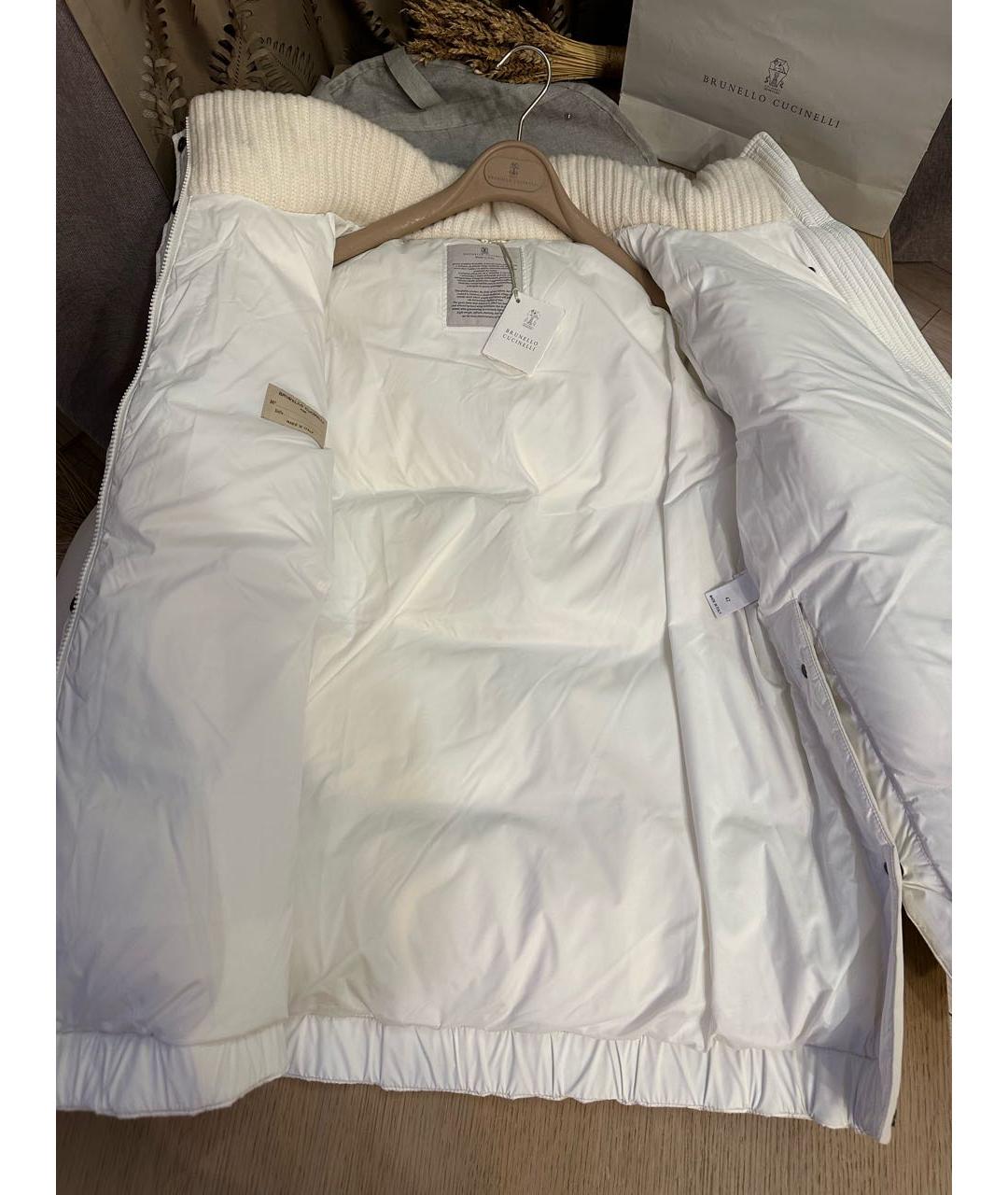 BRUNELLO CUCINELLI Белый полиэстеровый пуховик, фото 3